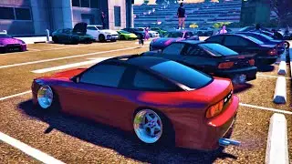 GTA5🔥INSANE STANCE CAR MEET🚁POLICE CHOPPER CALLED👮ON US!🚧