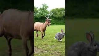 Goat chasing rabbit #reels #shorts #shortvideo #3d #comedy #kids #giraffe #goat #rabbit