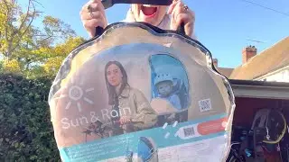 Bub up Sun & Rain review - Child bike seat rain and sun cover. Sun and rain cover for baby bike seat