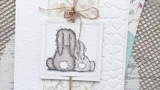 Card making tutorial with a romantic theme using Cottontail and my own background paper