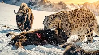 GIANT Snow Leopard Attack! RESCUE TEAM SPRINGS into Action to Save Yak Calf