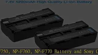 Powerextra 2 Pack Replacement Sony NP-F750 Battery for Sony NP-F730, NP-F750, NP-F760, NP-F770 Batt
