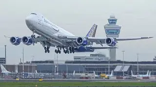 (4K) The LAST 747s EVER Built - Atlas Air 747 landings and take-offs at Amsterdam, Miami & Liège