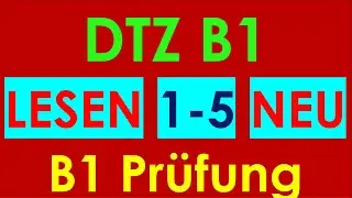 DTZ A2/B1, Lesen 1-5, Prüfung B1 Neu 2025 mit Lösung #dtz #dtzb1 #dtzlesen #gastb1 #gastdtz #gast