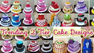 Trending 2 Tier Cake Designs,Decoration ideas#birthday#anniversary#2tirecake#cake photo, images 