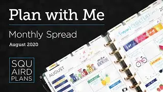 Plan with Me :: August Summer Bucket List :: Squaird Plans Monthly Spread :: Classic Happy Planner