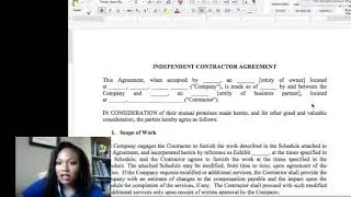 Business Contracts - Independent Contractor Agreement Walk Through