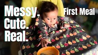 Starting Solids | No Stress Edition 💕 Messy, Cute & Real + 3 Easy Weaning Tips 🍼✨