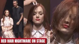 INVITED ON STAGE TO LOSE IT ALL! 😱 Extreme Red Hair Haircut Transformation on a Hair SHow
