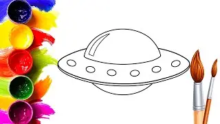 How to draw UFO easily - UFO drawing for kids