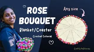 Easy Viral Rose Bouquet Pattern 💮 | Make in Any Size | Malayalam Crochet Tutorial #diy  #youtube 
