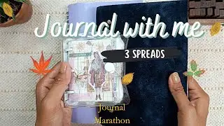 ASMR Aesthetic Vintage Journaling | 1video with 3 Journals- Blue, Brown & Orange | Journal Marathon
