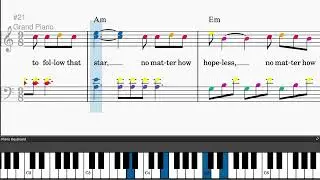 The Impossible Dream (The Quest) by Mitch Leigh - Easy piano tutorials with sheetmusic