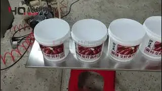 wrap around label applicator for cone pail #labelingmachine #factory #fypage