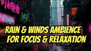 Cyberpunk Street Scene | Rain & Winds Ambience for Focus & Relaxation