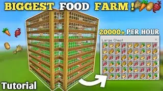 BIGGEST 1.21 Automatic FOOD FARM Tutorial in Minecraft Bedrock (MCPE/Xbox/PC)