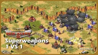 Red alert 2 | Map - Dustbowl | 1 vs 1 with SUPERWEAPONS (Brutal Enemy)