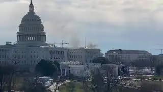 Smoke rising behind US CAPITOL #BLM #ROITS #JOE #TRUMP