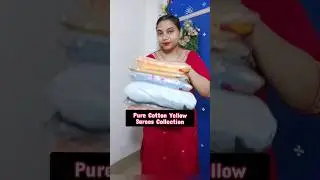 Only Pure Cotton Yellow 💛 saree @viewerveenaa #shorts #viewerveena #yellowsaree