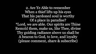 ARE YE ABLE said The Master Hymn Lyrics Words text trending LORD WE ARE ABLE sing along song music
