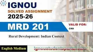 IGNOU   MRD 201  Solved Assignment 2025-2026 | English Medium | Download PDF | IGNOU Students Portal