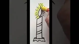 HOW TO DRAW CANDLE WITH NUMBER1 #candle #candlestick #candledrawing #number1 #numberdrawing #drawing