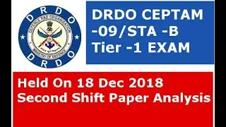 DRDO CEPTAM 09 Tier-1 EXAM Held on 18/12/2018 Second shift Paper Questions And Answers