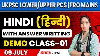 Hindi FOR UKPSC UPPER PCS MAINS | LOWER PCS MAINS | FRO MAINS | DEMO CLASS-01 #ukpcs
