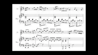 Sheet music concerning hobbits meadley from The Lord of the Rings The Fellowship of the ring