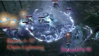 Diablo 4 Eternal S7: Sorcerer Chain Lightning Pit 95 Under 3min
