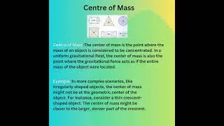PHYSICS/SYSTEM  OF PARTICLES  AND ROTATIONAL MOTION/CENTRE OF MASS OF A RIGID BODY