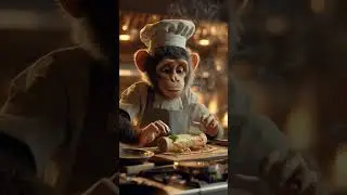 Monkey Becomes Master Chef! Cooking Chicken Roll Like a Pro 🍗👨&zwj;🍳 #cooking