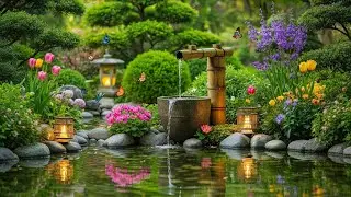 🌸 Zen Bamboo Garden Serenity  Relaxing Water Sounds & Peaceful Piano Music for Sleep & Meditation