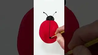 Ladybug Acrylic Painting for Kids  #shorts #painting #shortsvideo #art