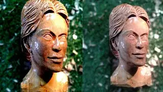 female face wood carving।।wood carving timelaps video
