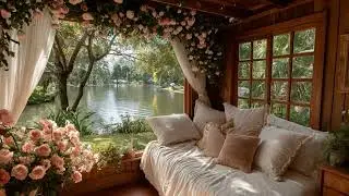 Peaceful Spring Room 🌿 Porch ASMR with Water Sounds and Soothing Piano Music