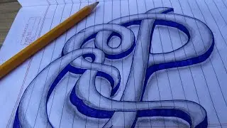 Very Easy!! How To Drawing 3D Floating Letter 