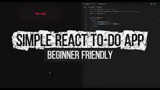 React To‑Do App Tutorial | Build a Simple Task Manager