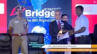 ICTACT Awards 2015 - Mr.Lakshmikanthan Bharathi, Mohammed Sathak Engineering College, Nagercoil