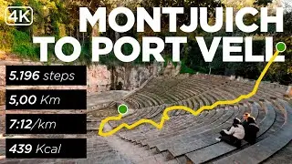 26 01 13 — CaixaForum to Port Vell via MNAC & Teatre Grec | 5.0 km at 7:12/km