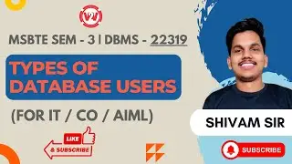 Типы пользователей баз данных | MSBTE SEM 3 - СУБД | 22319 | ДЛЯ ИТ / CO / AIML | ДИПЛОМ SY