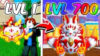 UPEI DO 1 AO 700 COM A EMPYREN KITSUNE no BLOX FRUITS!!