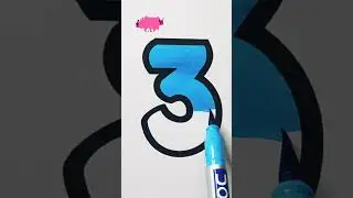 Number #3 Coloring Drawing Satisfying ASMR Video Oddly satisfying #shorts