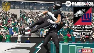 Madden 26 Philadelphia Eagles vs New York Giants WEEK 8 Simulation 2025 PS5 Game Play