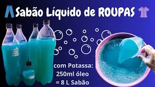 Alto Rendimento👚*Sab&atilde;o L&Iacute;QUIDO para Roupas* de Potassa - n&atilde;o congela🥶