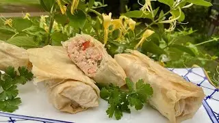 Salmon and rice spring rolls by Chef Simon Webster of Sabor a Pasion