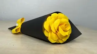 DIY Paper Flower BOUQUET / Trandafir din h&acirc;rtie pentru zi de naștere.