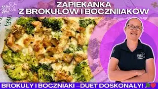 Kasia Gotuje Keto  - Zapiekanka z brokułów i boczniaków