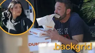Ben Affleck Has His Hands Full in Dunkin' Donuts Commercial With Charli D'Amelio in Los Angeles, CA