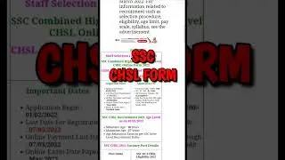 ssc chsl 2022, ssc chsl syllabus 2022,#sscchsl2022 #sscchslnotification2022, latest job vacancy